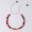 Minimalist Color Block Semi-Precious Stone Bracelet with Vintage Gold Beads