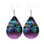 Bohemian African Style PU Leather & Acrylic Water Drop Earrings