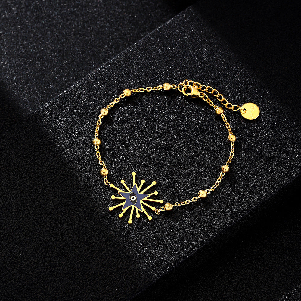 18K Gold Plated Stainless Steel Eye Bracelet for Couples