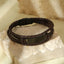 Simple Geometric Multi-Layer Braided Leather Titanium Steel Men's Bracelet