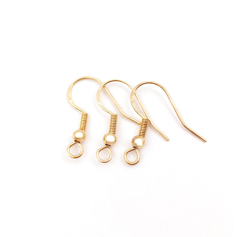 Copper Geometric U-Shaped Earring Hooks with Bead for DIY Jewelry Making