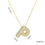 Korean Style Gold Plated Zircon Letter Pendant Necklace