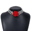 Modern Rhinestone Rose Flower Statement Necklace for Women