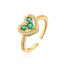 Elegant Heart-Shaped Gold Plated Zircon Open Ring