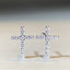 1 Pair Basic Cross Inlay Sterling Silver Moissanite Ear Studs