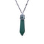 Ethnic Geometric Stainless Steel Natural Stone Crystal Pendant Necklace