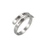 Retro Stainless Steel Letter Open Ring - Fashion Double Layer Design