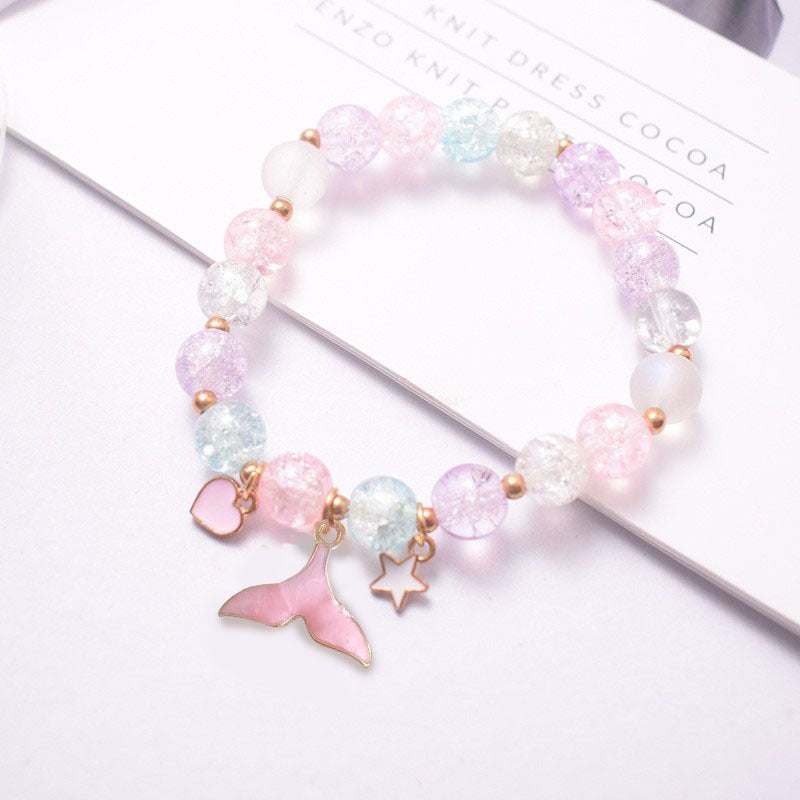 Cute Animal & Daisy Beaded Glass Bracelet for Women