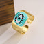 Artistic Geometric Devil's Eye 18K Gold Plated Open Band Ring