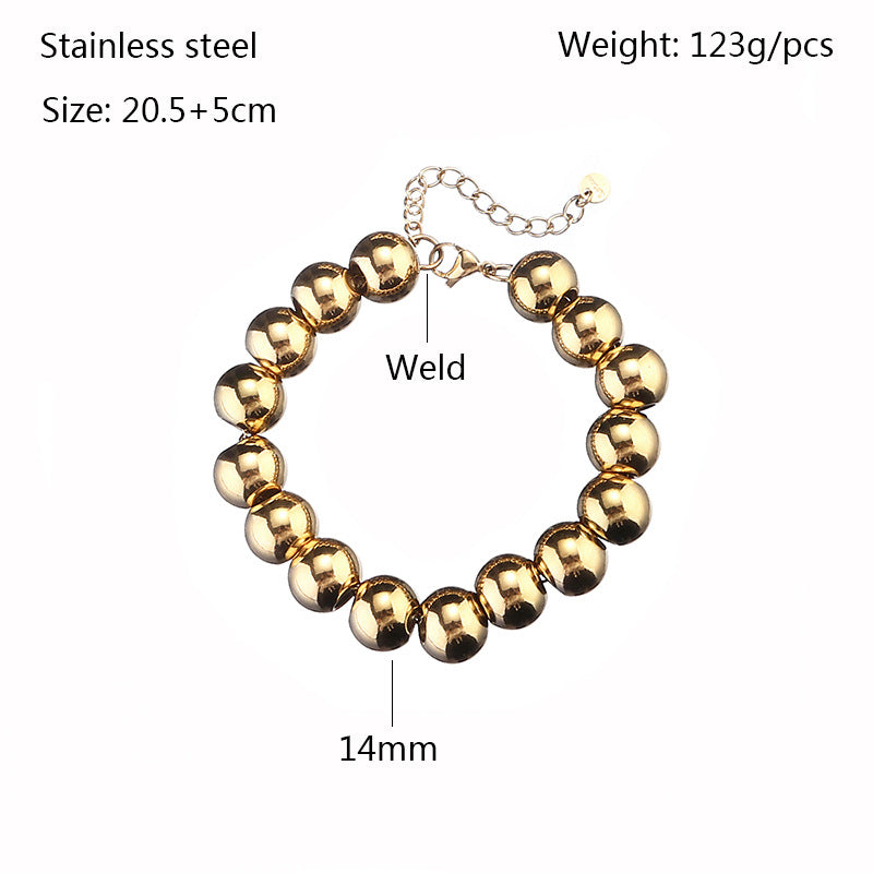 Modern Stainless Steel Beaded Bracelets for Men and Women