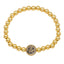 18K Gold Plated Colorful Zircon Smiling Face Bead Bracelet