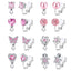 IG Style Rainbow Flower & Butterfly Rhinestone Ear Cuffs - Unicorn & Cat Heart Design for Kids