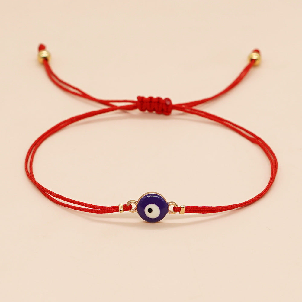 Ethnic Style Multicolor Alloy Eye Handwoven Unisex Bracelet