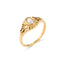 Women's Geometric Stainless Steel Pearl Ring with Gold Plated Design