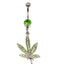 Elegant Sunflower Maple Leaf Rhinestone Inlay Belly Ring - Stainless Steel and Copper with White Gold Plating