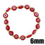 Fashion Resin Evil Eye Copper Bracelet - Colorful 6mm Beaded Lucky Charm