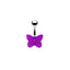 Cute Colorful Butterfly Stainless Steel Acrylic White Gold Plated Belly Ring