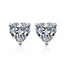 Elegant Heart Shape Sterling Silver Moissanite Zircon Stud Earrings