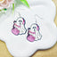 1 Pair Acrylic Floral Ghost Print Drop Earrings