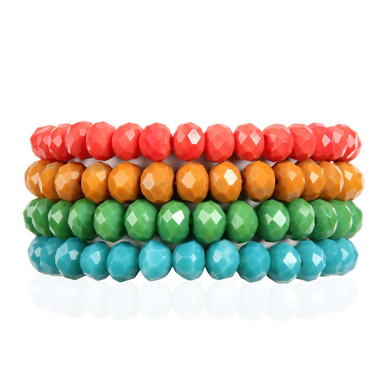 Fashion Crystal Beaded Elastic Bracelets for Women