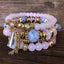 Fashion Geometric Alloy Tassel & Bohemian Beaded Crystal Multi-Layer Women's Bracelet Set