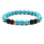 Ethnic Geometric Natural Stone 8mm Beaded Bracelet with Tiger Eye and Turquoise