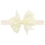 Solid Color Floral Baby Bow Headband with V-Shaped Ribbon - 21 Colors Available