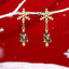 Fashion Christmas Tree Snowman Snowflake Alloy Enamel Rhinestones Women'S Drop Earrings Ear Studs 1 Pair
