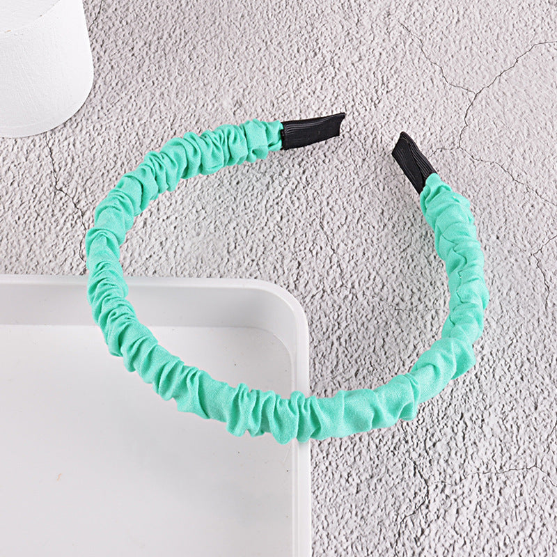 Fashion Candy Color Solid Sponge Wide Headband for Women