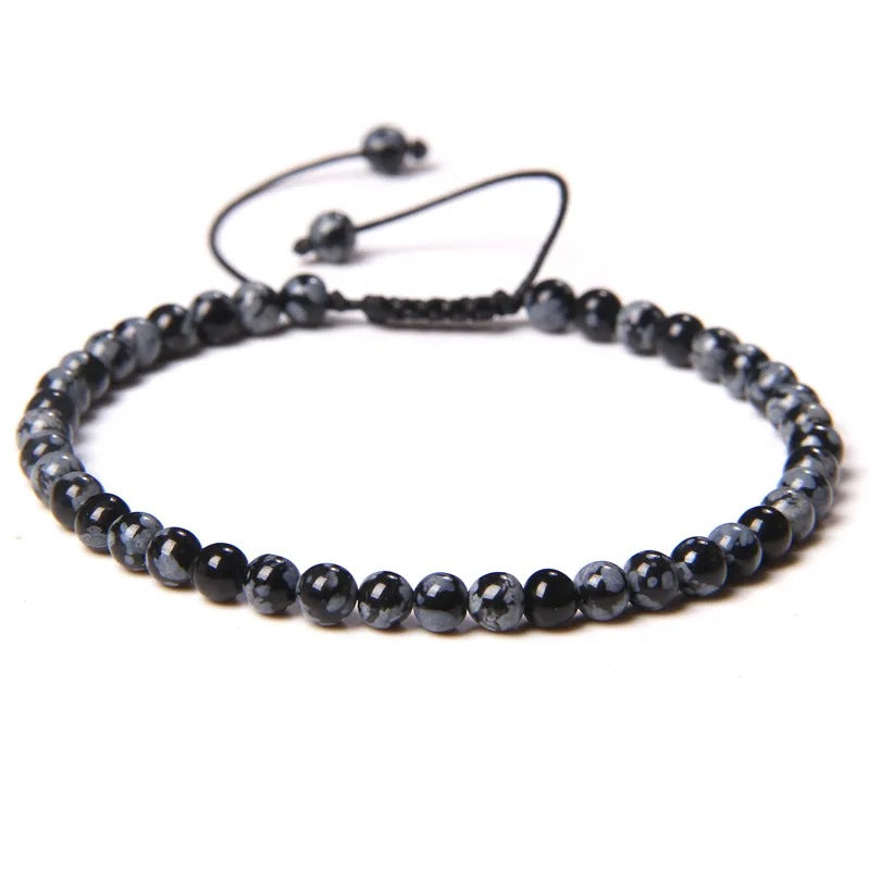 Casual Natural Agate Stone Adjustable Knitting Bracelet