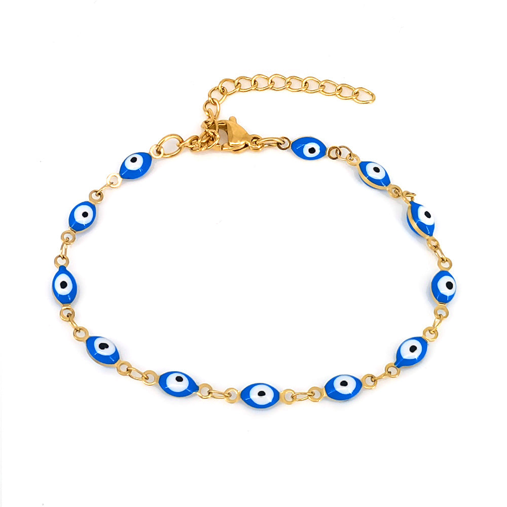 Ethnic Style Evil Eye Titanium Steel Bracelet