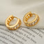 1 Pair Shiny Heart Shape Titanium Steel Plating Inlay Zircon 18K Gold Plated Hoop Earrings