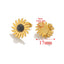 4 Pack Stainless Steel Sunflower Hook Earring Findings with Natural Stone Tiger Eye Studs for DIY Jewelry