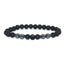 Retro Matte Black Magnetic Stone Beaded Anklet