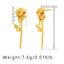 1 Pair Minimalist Flower Design 18k Gold Plated Copper Drop Earrings