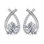 Elegant Geometric Sterling Silver Moissanite Ear Studs with Fish Tail Design