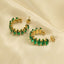 1 Pair Fashion C Shape Titanium Steel Plating Inlay Rhinestones Ear Studs