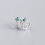 S925 Sterling Silver Geometric Floral Diamond Ear Cuff Stud Earrings for Women