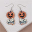 1 Pair Halloween Evil Pumpkin & Spider Web Acrylic Drop Earrings