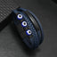 Retro Devil's Eye Leather Alloy Resin Men's Bracelet with Magnetic Clasp