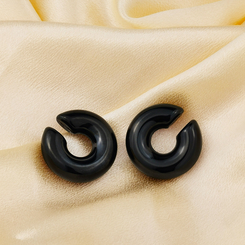 1 Pair Simple Style C Shape Stainless Steel Plating 18K Gold Plated Ear Clips