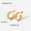 18K Gold-Plated Stainless Steel C-Shaped Chain Hoop Earrings for Women