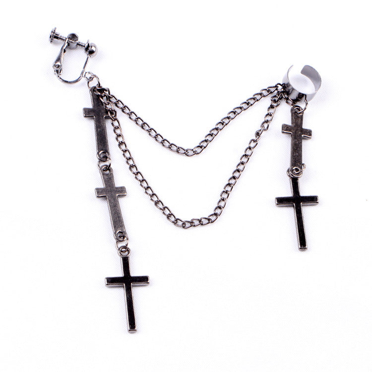 1 Piece Simple Style Cross Plating Alloy Earrings