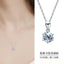 Classic Geometric Moissanite Pendant Necklace in Sterling Silver and Platinum