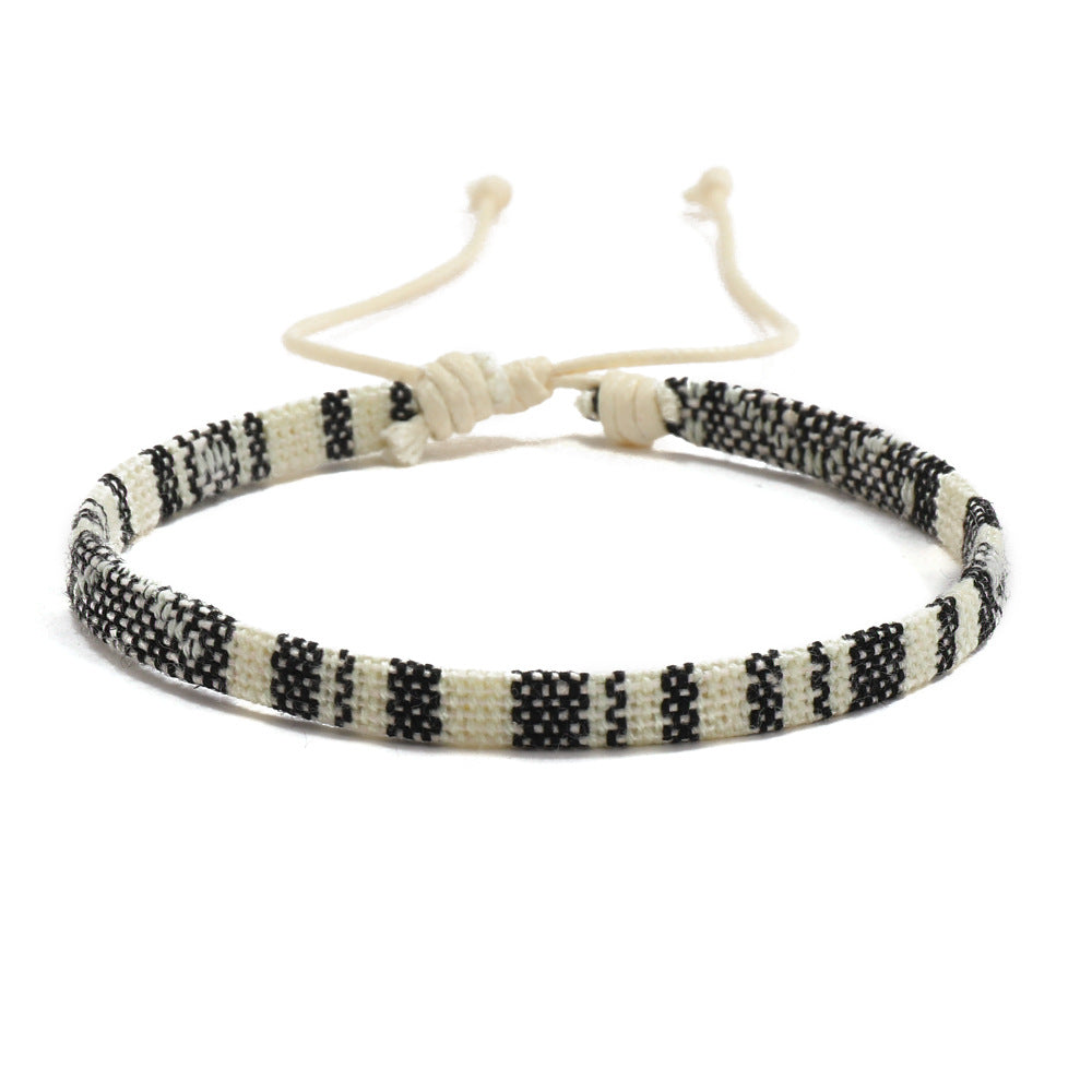 Ethnic Geometric Bohemian Cotton Linen Woven Friendship Bracelet