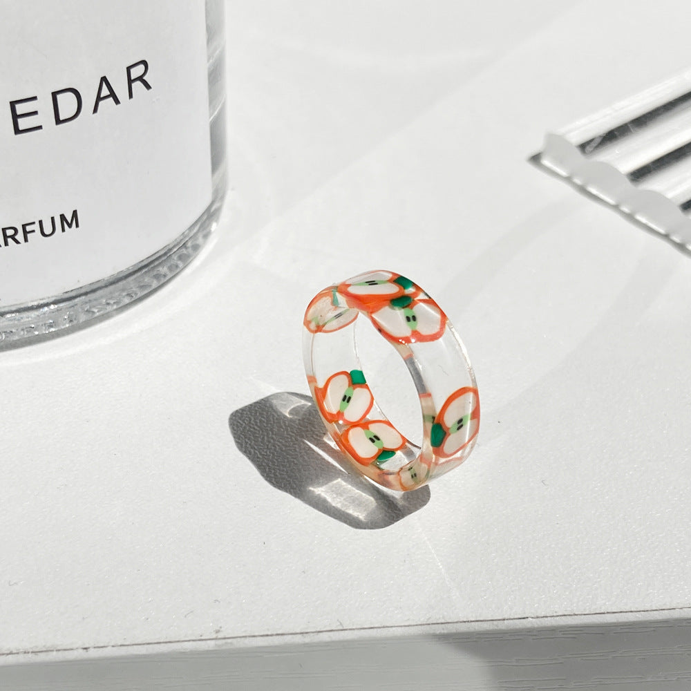 Simple Creative Fruit Resin Ring for Women