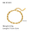 18K Gold Plated Stainless Steel Geometric Cuban Bracelet - Modern Classic Design for Women