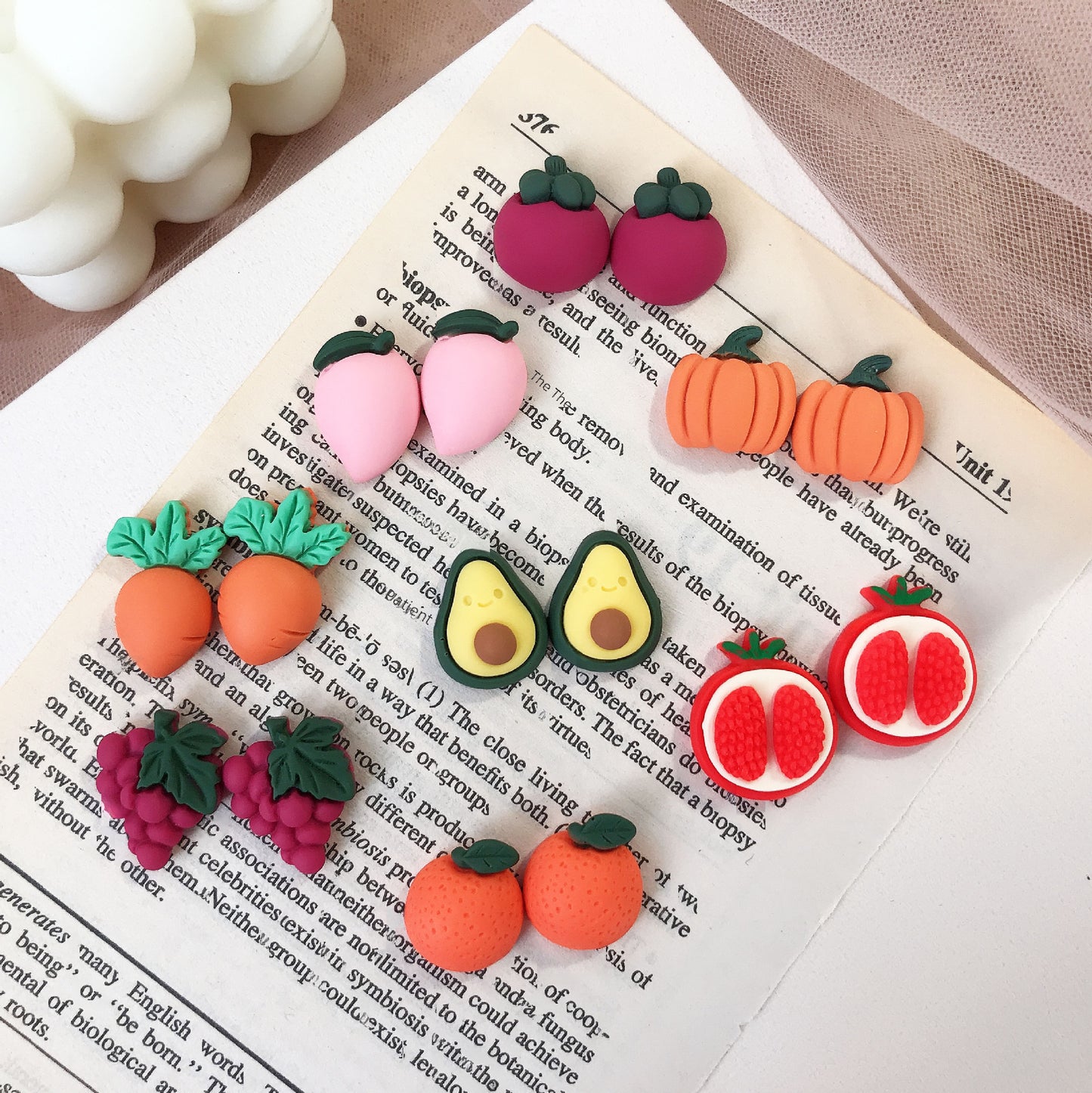 1 Pair Cute Fruit Resin Plating Women's Ear Studs