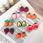 1 Pair Cute Fruit Resin Plating Women's Ear Studs with 3D Strawberry Pineapple Design