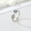 Simple Colored Diamond Devil's Eye Hand Open Adjustable Ring